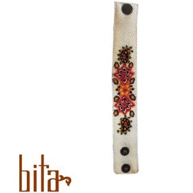 تصویر دستبند پته سفید گل زرد 