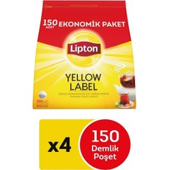 تصویر چای سیاه کیسه‌ای لیپتون لیبل زرد 150 عددی بسته 4 تایی Lipton Yellow Label Black Tea Bags 150 Count Pack of 4