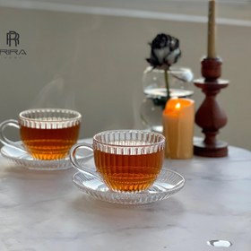 تصویر فنجون و نعلبکی شیاردار دلی 