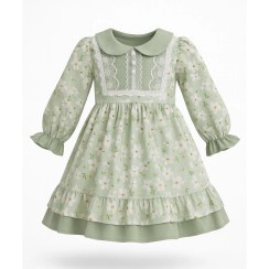 تصویر پیراهن مخمل کبریتی گل بابونه 