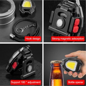 تصویر چراغ شارژی همه‌کاره مدل WJ-960 - مشکی LED Rechargeable KeyChain Light WJ-960