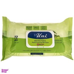 تصویر دستمال مرطوب یونی لد (Uni Led) مدل Antibacterial بسته 72 عددی 