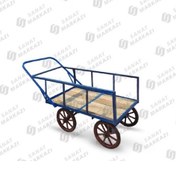 تصویر گاری دستی سنتی با چرخ هشت پر لاستیکی 