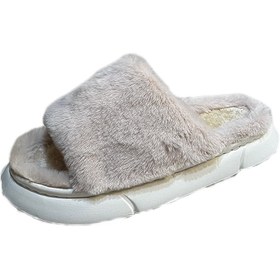 تصویر روفرشی پولیشی زنانه ساده کرم 