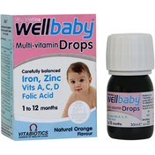 تصویر قطره مولتی ویتامین ول بیبی 30 میل ( انقضا : 6/2025 ) wellbaby 30ml