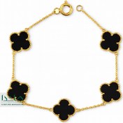 تصویر دستبند ونکلیف مشکی پنج گل 