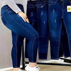 تصویر شلوار لی زنانه جذب سرمه ای 