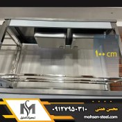 تصویر سینک استیل جوشی دو لگن 100 سانتی 