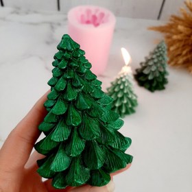 تصویر قالب شمع سیلیکونی مدل درخت کاج Silicone candle mold