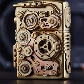 تصویر فندک بنزینی Custom Zippo (طرح چرخ دنده) Steampunk Shuttle 301 