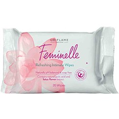 تصویر دستمال مرطوب بانوان لوتوس اوریف لیم Oriflame Feminelle Refreshing Intimate Wipes