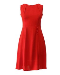 تصویر لباس مجلسی زنانه کوتاه حریر قرمز درس ایگو 