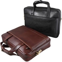تصویر کیف اداری دو دسته مدل بوفالو - مشکی 