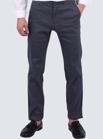 تصویر شلوار کژوال مردانه با طراحی کشی و جلوی صاف در رنگ خاکستری برند selected Men's Casual Stretch Flat Front Pant in Grey