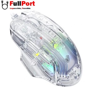 تصویر ماوس سیمی گیمینگ آولا مدل AULA S80 AULA TRANSPARENT WIRED MOUSE WIND S 80