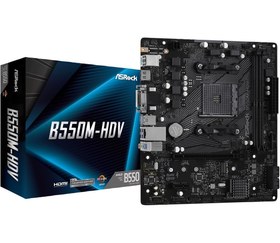 تصویر مادربرد ASRock B550M-HDV AM4 ASRock B550M-HDV AM4 AMD B550 SATA 6Gb/s Micro ATX AMD Motherboard