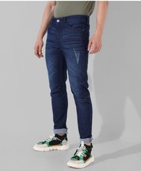 تصویر شلوار جین مردانه کلاسیک آبی تیره با فیت معمولی برند campus sutra Men's Classic Blue Dark-Washed Regular Fit Denim Jeans