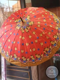 تصویر چتر گلدار نارنجی 