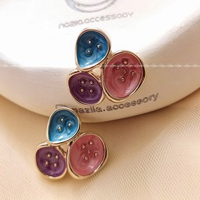 تصویر گوشواره سه پوش میناکاری 