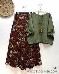 تصویر دامن شلواری گلی 