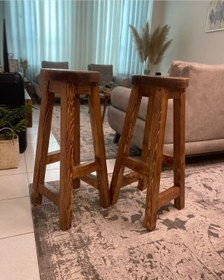 تصویر چهارپایه چوبی Wooden stool