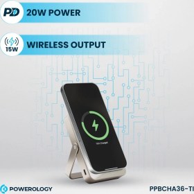 تصویر پاوربانک پاورولوژی مدل PP036 ظرفیت ۱۰ هزار میلی آمپر ساعت مگ سیف 