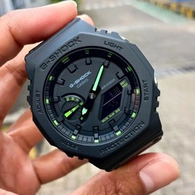 تصویر ساعت مچی جی شاک مدل GA-2100-1A3ER مشکی (جیشاک GShock) های کپی تمام فول تنظیم اتوماتیک با پایتخت کشورها ،اتولایت اتوماتیک 