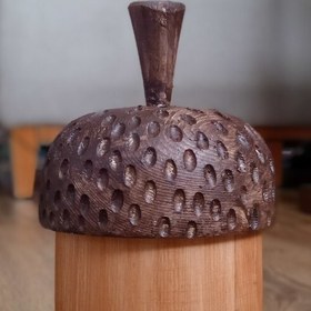 تصویر جا ادویه ای چوبی طرح بلوط گیاهی 