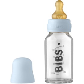 تصویر شیشه شیر پیركس 110میل 1قطره سرگرد بیبس Bibs 244171:Bibs pyrex milk bottle 110ml 1 drop latex bibs complete set code