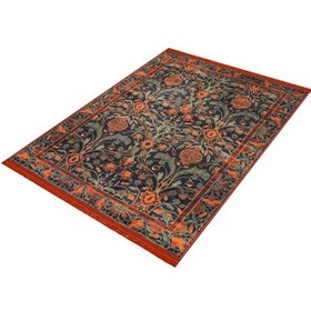 تصویر فرش ماشینی مدما مدل انار طرح وینتیج رنگ قرمز قابل شستشو در لباسشویی Modema vintage carpet | two layers & laundry washable