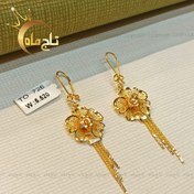 تصویر گوشواره گل توری طلا ۱۸ عیار 