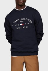 تصویر سویشرت مردانه تامی هیلفیگر اورجینال آبی سرمه ای Tommy Hilfiger MW0MW35526 DW5 