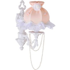 تصویر دیوار کوب فلزی پارمیدا با آویز مروارید و رولامپی 