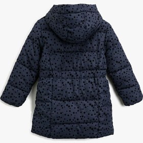 تصویر کاپشن دخترانه kotonمدل ستاره رنگ سورمه ای تیره Goerge girls navy coat dot printed