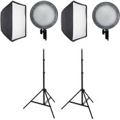 تصویر كيت پروژكتور دوشاخه دیاموند T021 (٢ عدد پروژكتور، ٢ عدد سافت باكس، ٢ عدد پايه) 