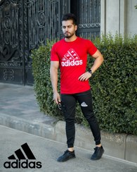 تصویر ست تیشرت وشلوار adidas مدل berkan (قرمز) جنس لباس :اسپان 