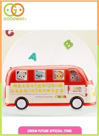 تصویر اسباب‌بازی آموزشی اتوبوس کودک با موسیقی - قرمز برند goodway Kids Toys Educational Bus W/ Music - Red