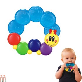 تصویر دندانگیر مایع دار نوزاد و کودک طرح کرم هولا تویز Hola Toys worm teether 