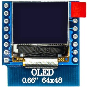 تصویر ماژول نمایشگر OLED D1 Mini سفید 0.66 اینچ دارای ارتباط I2C 