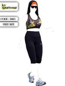 تصویر ست نیم تنه شلوارک ورزشی زنانه NIKE کد 006 NIKE womens sports shorts half body set code 006