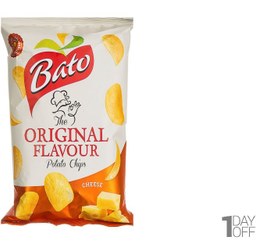 تصویر چیپس برگه سیب‌زمینی پنیری باتو مقدار 90 گرم 