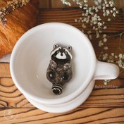 تصویر ماگ لاته‌خوری سرامیکی راکون (کد L136) 