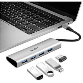 تصویر هاب 4 پورته USB-C برند WIWU مدل A440 