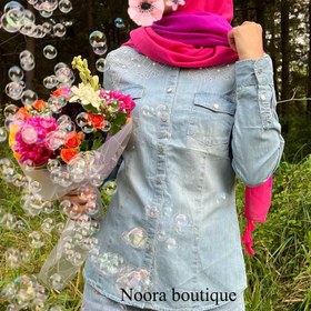 تصویر شومیز جین کاغذی گلدوزی 