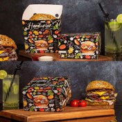 تصویر چاپ جعبه همبرگر بیرون بر قفلی 