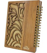 تصویر دفتر یادداشت جلد چوبی هلیا مدل پارسا 