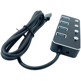 تصویر هاب 4 پورت USB 3.0 کی نت مدل KNET K-HUAMH504 