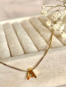 تصویر گردنبند حرف مینیمال استیل 