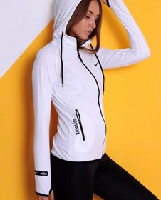 تصویر سویشرت تک ورزشی آستین فینگردار نایک ترکیه - سفید 
