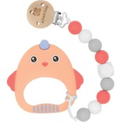 تصویر دندانگیر و زنجير پستانک مدل پرنده کیکابو Kikkaboo kikaboo Bird pacifier clip with silicove teether code:318738